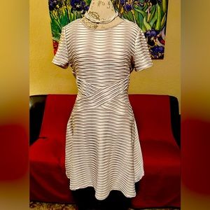 Beige fit and flare dress